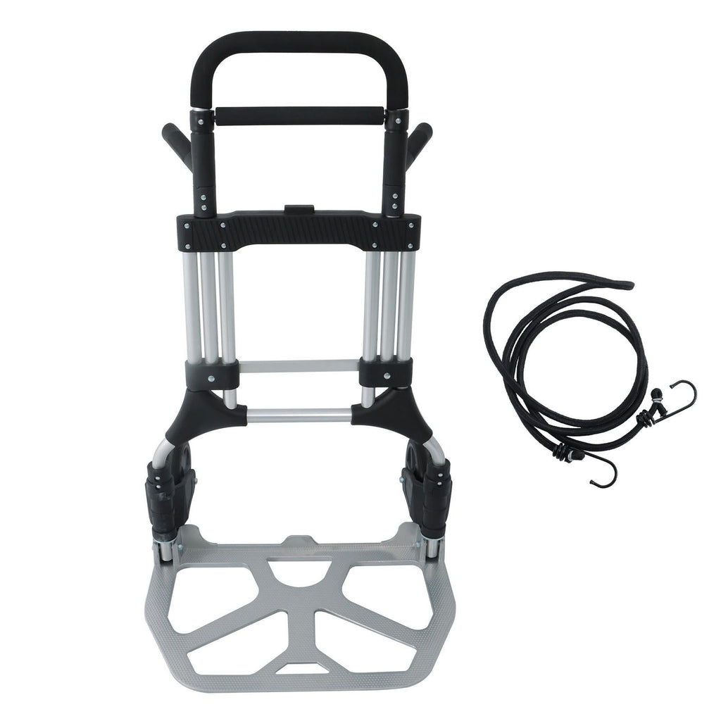 500 LB Aluminum Folding Hand Truck with Telescoping Handle & Elastic Ropes