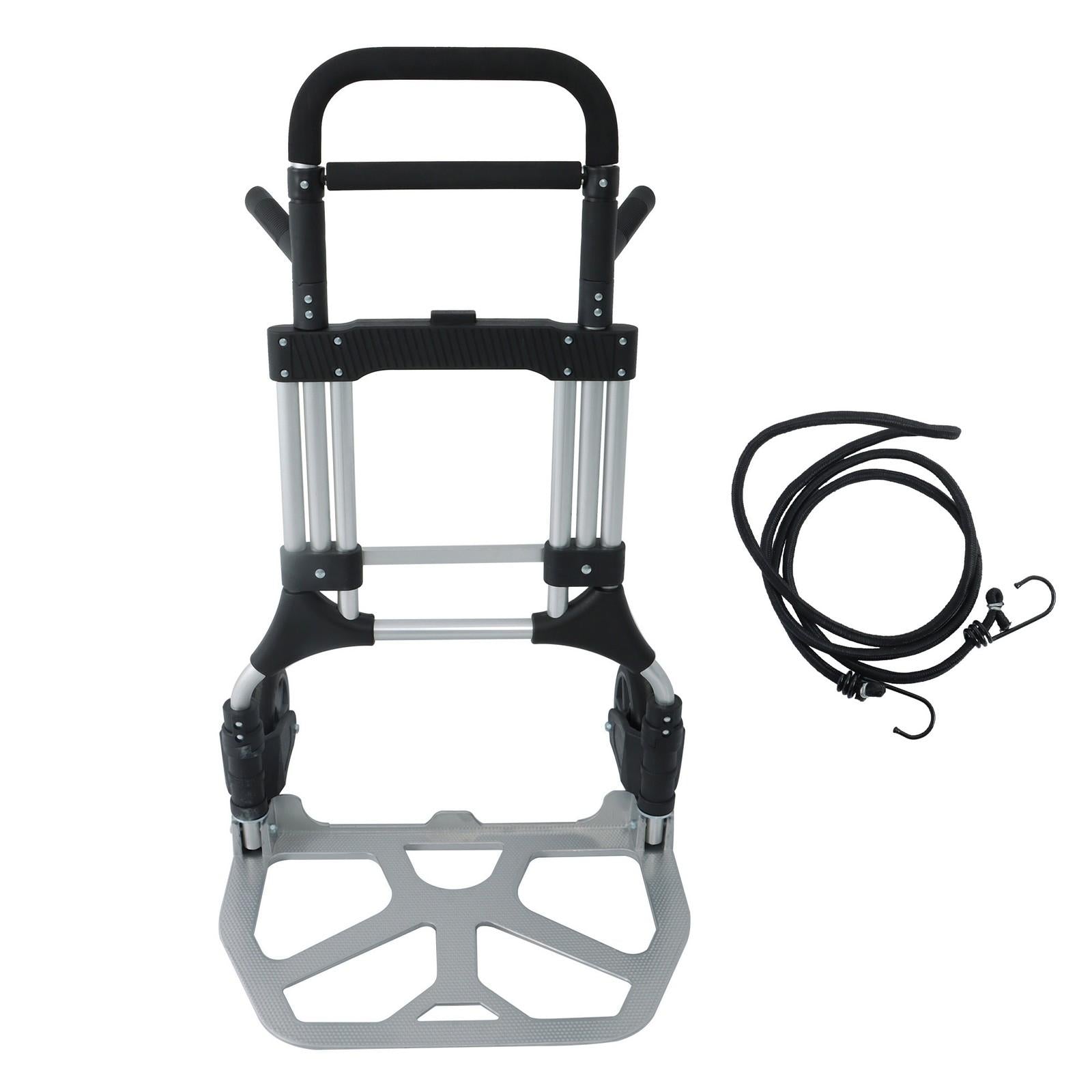 500 LB Aluminum Folding Hand Truck with Telescoping Handle & Elastic Ropes