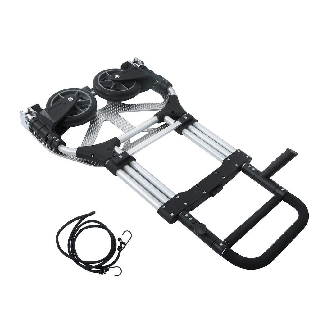 500 LB Aluminum Folding Hand Truck with Telescoping Handle & Elastic Ropes