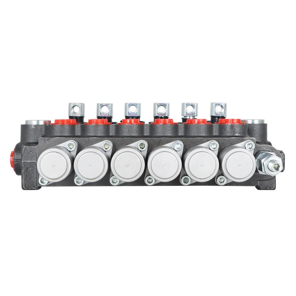 6 Spool Hydraulic Monoblock Double Acting Control Valve SAE11GPM+Conversion Plug