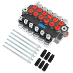 6 Spool Hydraulic Monoblock Double Acting Control Valve SAE11GPM+Conversion Plug