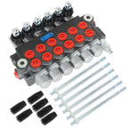 6 Spool Hydraulic Monoblock Double Acting Control Valve SAE11GPM+Conversion Plug