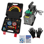 1/3 HP 4 CFM Air Vacuum Pump MANIFOLD GAUGE Set HVAC AC Refrigerant Kit