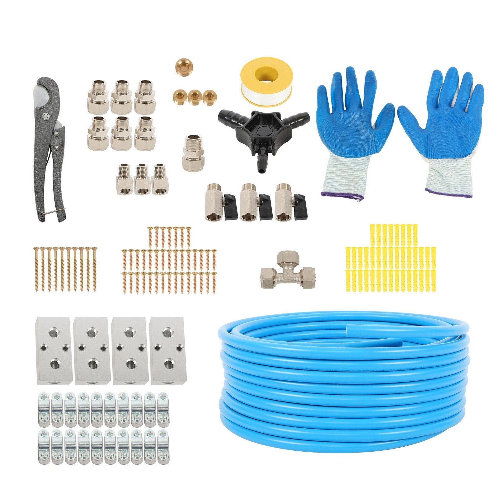Garage Air System 1/2"x100ft - Aluminum Piping, Leak-Proof, Easy Fit