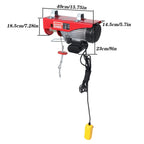 1760lbs 1350W Electric Hoist  with 13ft Lifting Belt+3.2ft Metal Ring Axle Belt