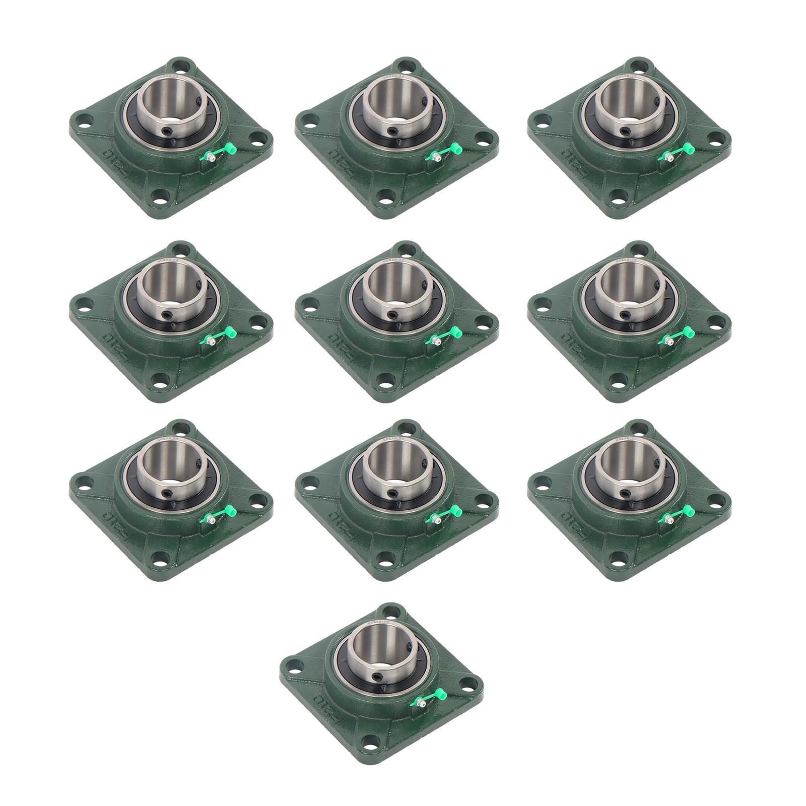 Self-Aligning UCF210-32 Pillow Block Bearing 4-Bolt 2" Bore Solid Base 10pcs
