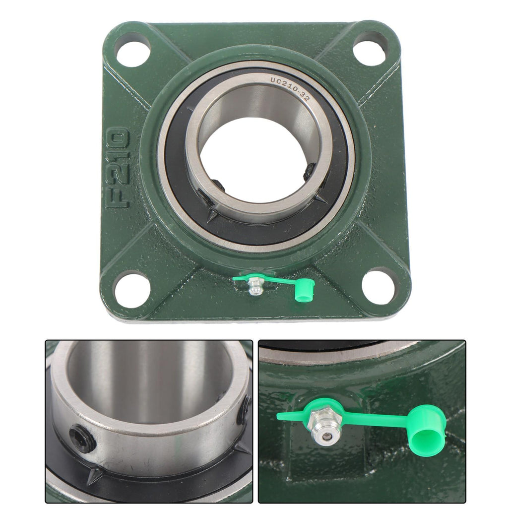 Self-Aligning UCF210-32 Pillow Block Bearing 4-Bolt 2" Bore Solid Base 10pcs