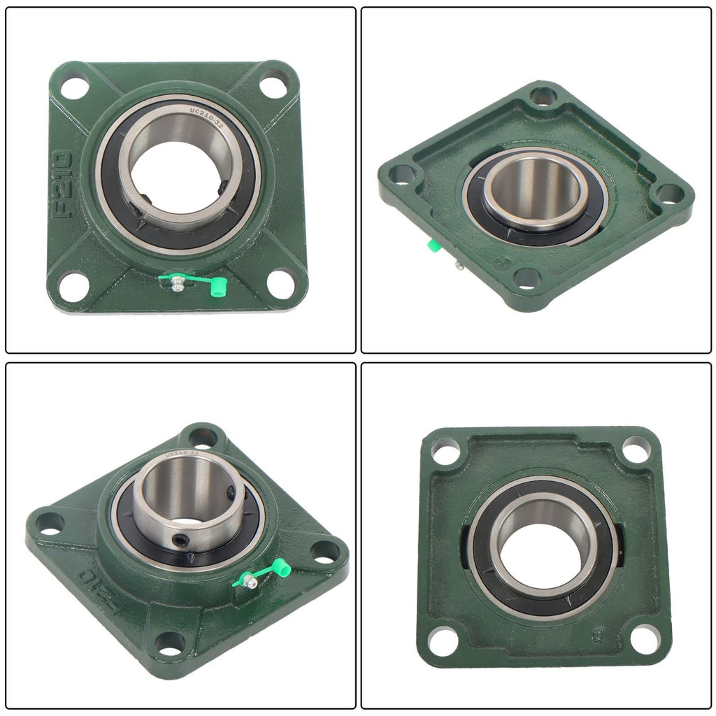 Self-Aligning UCF210-32 Pillow Block Bearing 4-Bolt 2" Bore Solid Base 10pcs