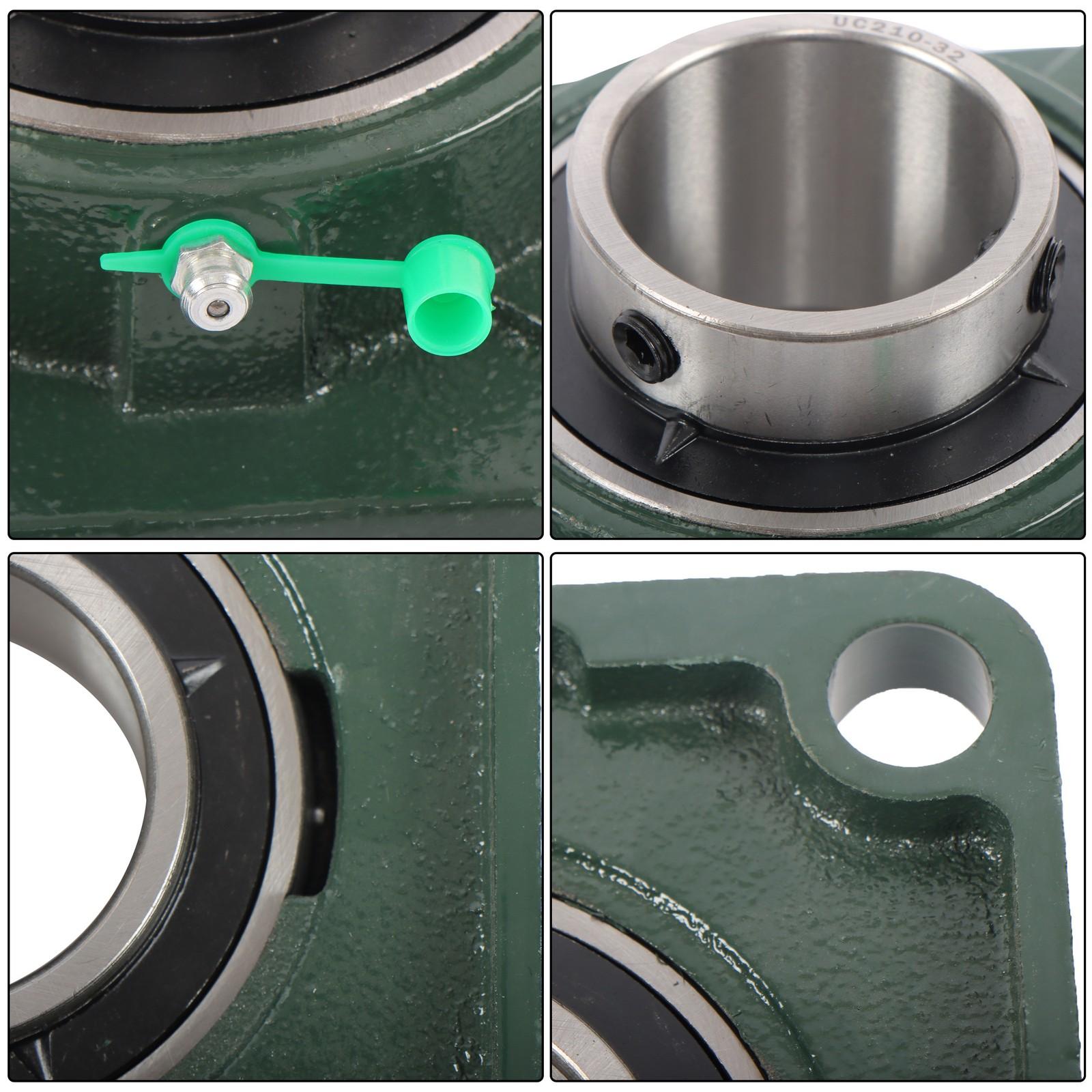 Self-Aligning UCF210-32 Pillow Block Bearing 4-Bolt 2" Bore Solid Base 10pcs