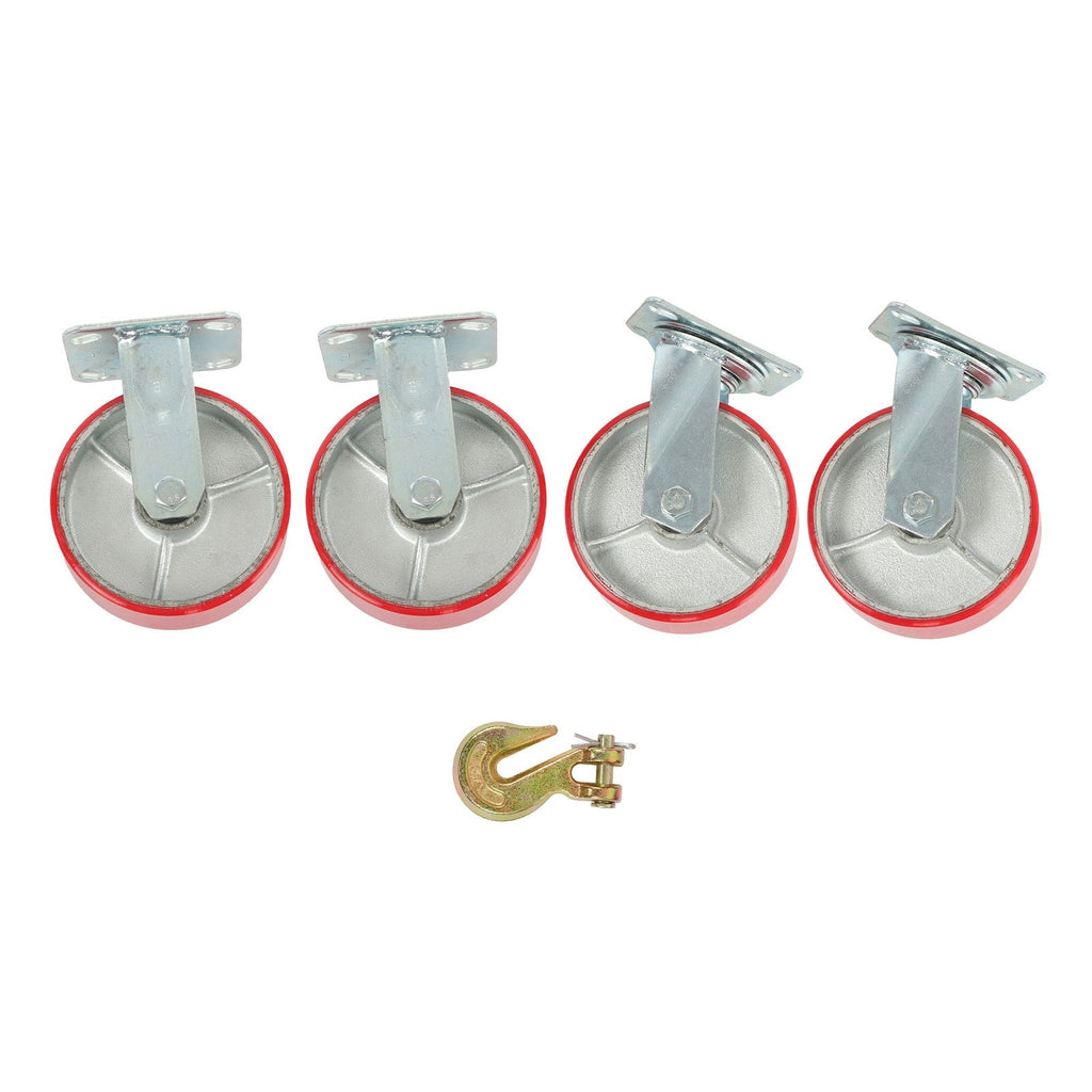 4 Pack 6" × 2" Swivel Caster Wheels 4800Lbs Polyurethane (2 Swivel & 2 Rigid)