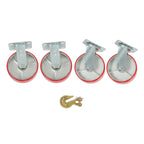 4 Pack 6" × 2" Swivel Caster Wheels 4800Lbs Polyurethane (2 Swivel & 2 Rigid)