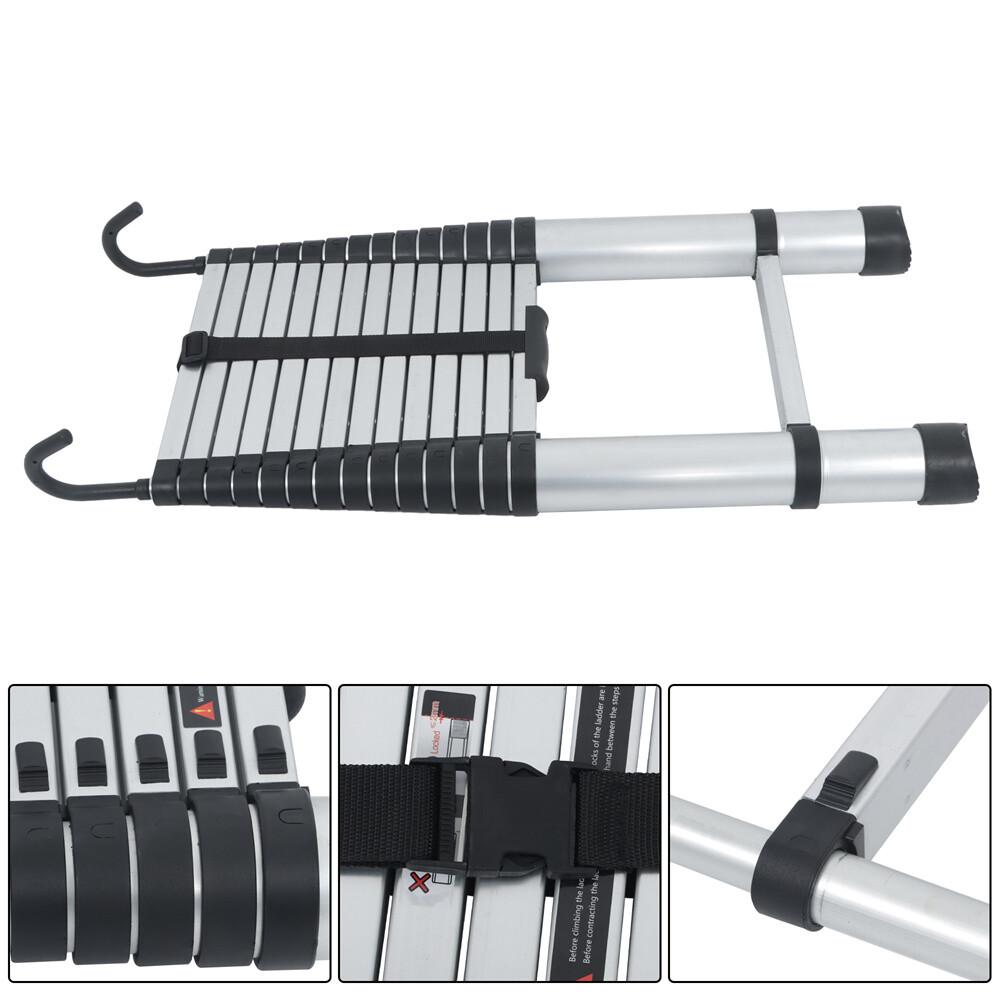 14.5 FT Aluminum Telescoping Ladder Telescopic Multi Purpose For Home 330lbs