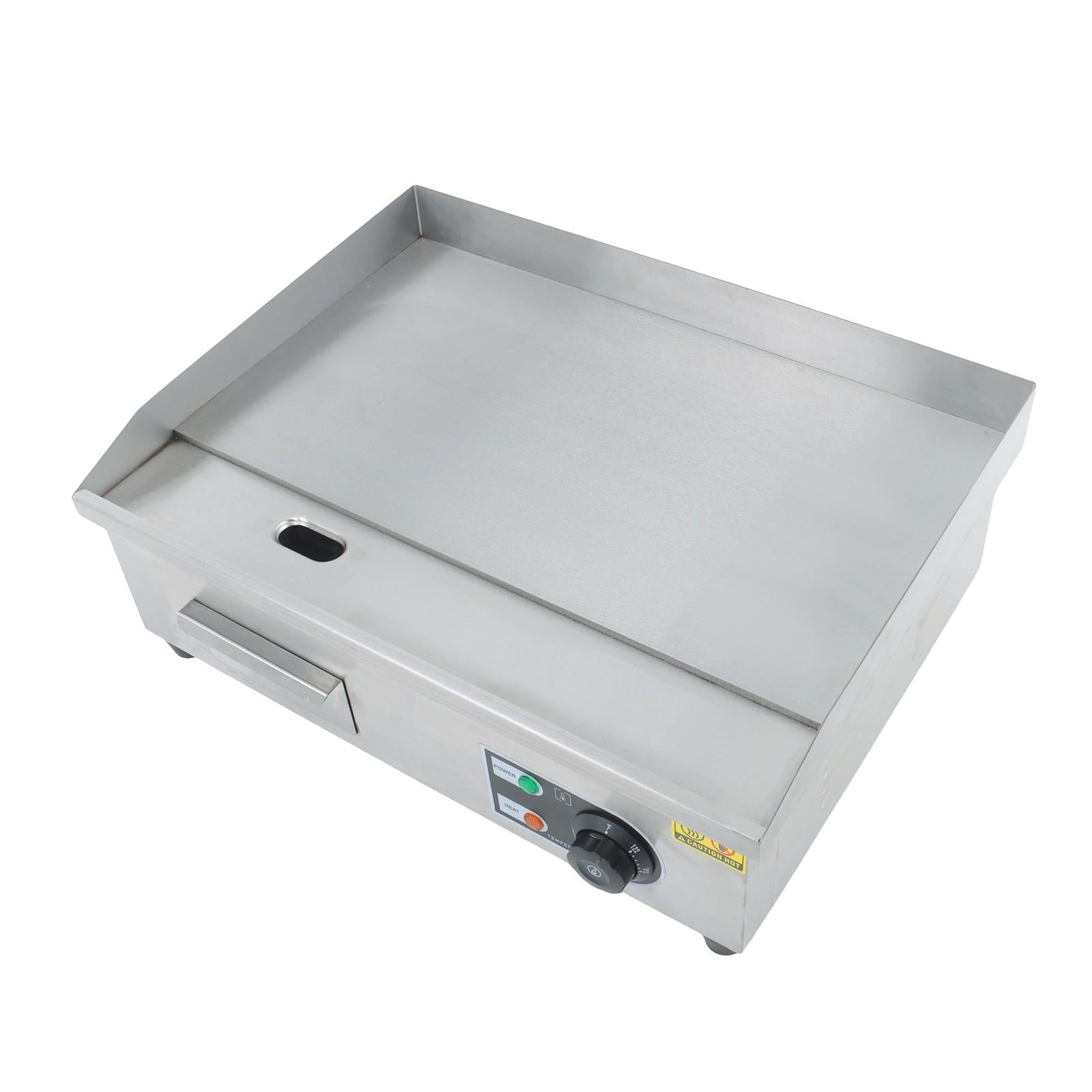 22" Flat Top Electric Grill 1600W Commercial Griddle Stainless Steel Countertop