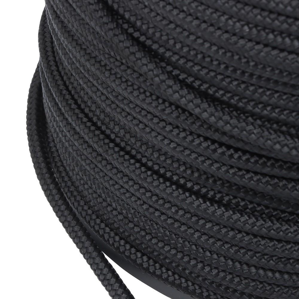 1/4 Inch Nylon Rope 500 Foot Spool 100% Nylon Solid Braid Rope Spool Black