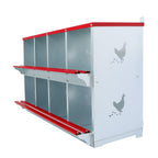 8-Compartment Metal Poultry Nest Box Wall Mount Easy Eggs Collection Large Vent