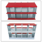 8-Compartment Metal Poultry Nest Box Wall Mount Easy Eggs Collection Large Vent