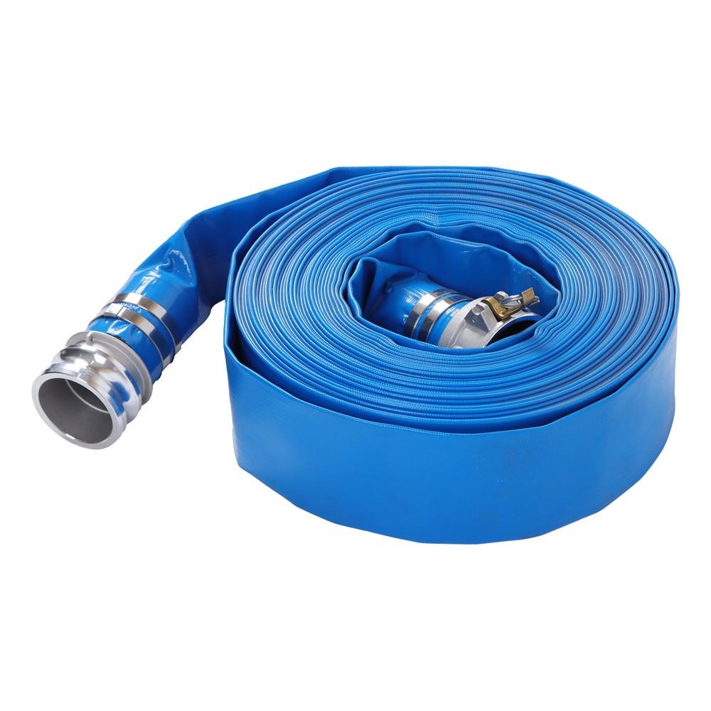 3" x 100 Foot Heavy Duty Layflat Discharge Hose Assembly with Cam and Groove