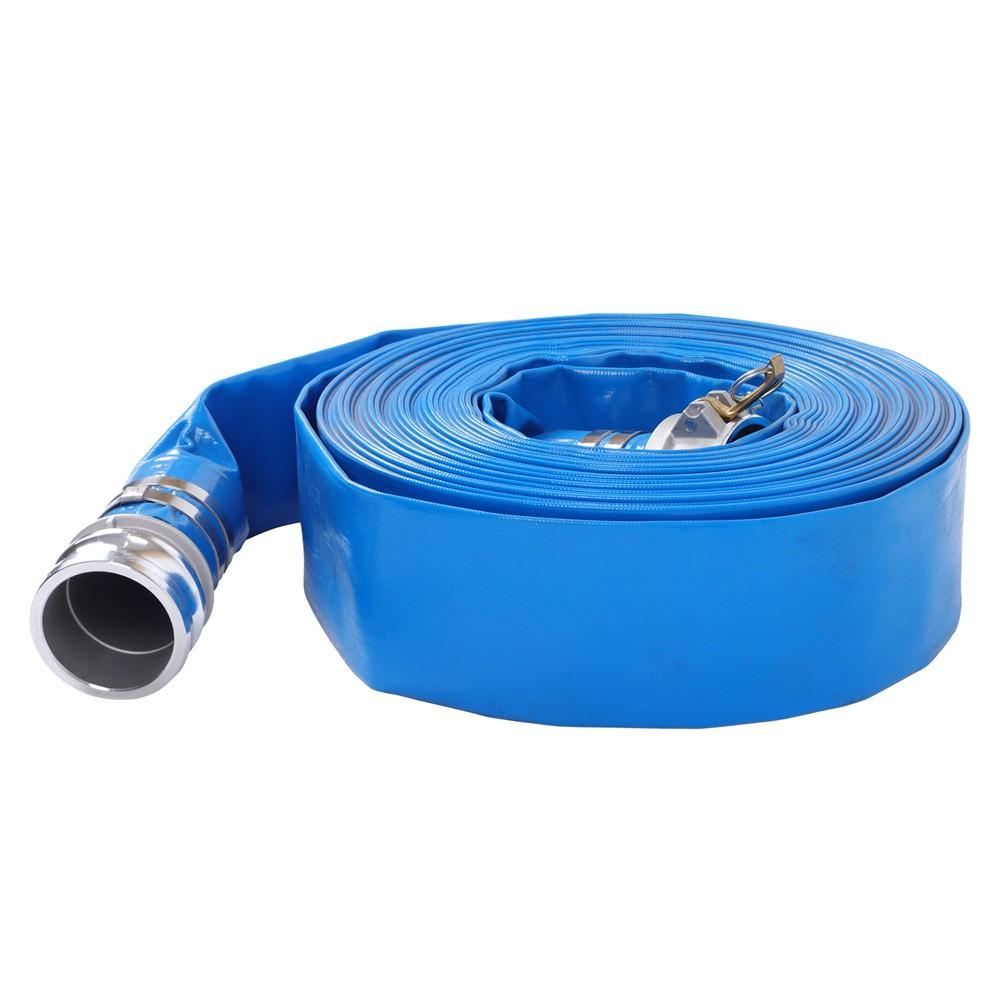 3" x 100 Foot Heavy Duty Layflat Discharge Hose Assembly with Cam and Groove