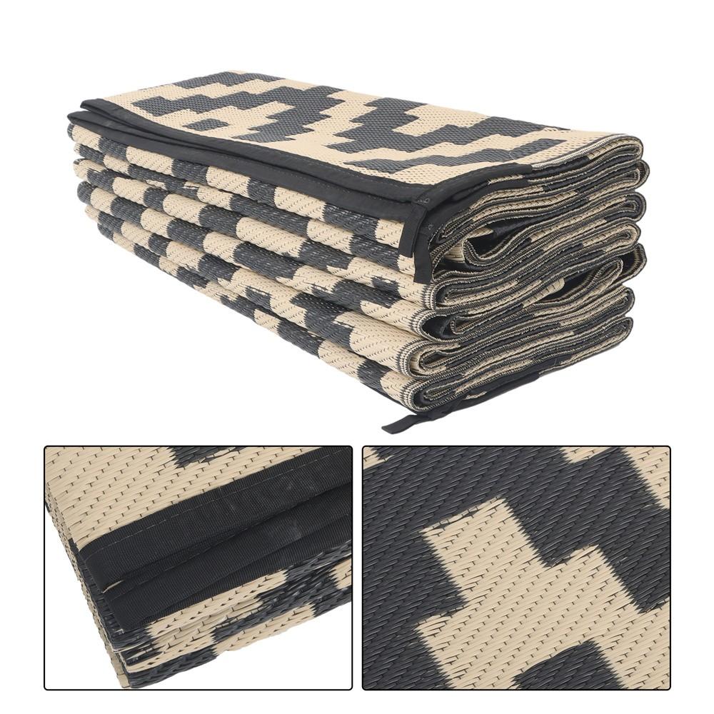 Waterproof Outdoor Rug 10x14 ft Outdoor Plastic Straw Rug For Camping RV Deck