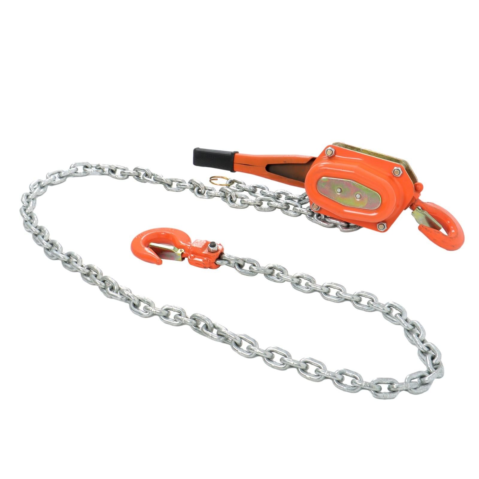 10ft 6600lb Capacity G80 Chain Manual Lever Steel Chain Hoist Wrench Block Hoist