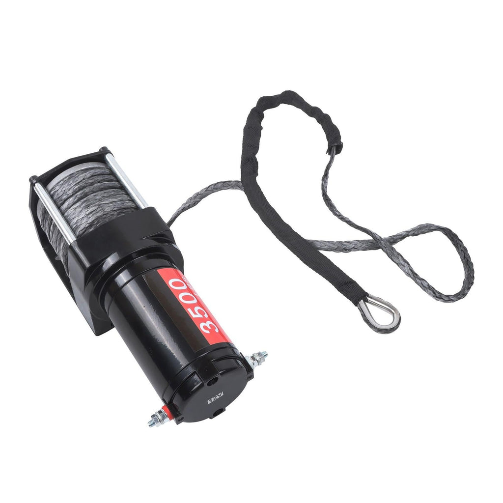 3500lbs 12V Synthetic Rope Electric Winch w/ Wireless and Wired Remote Control
