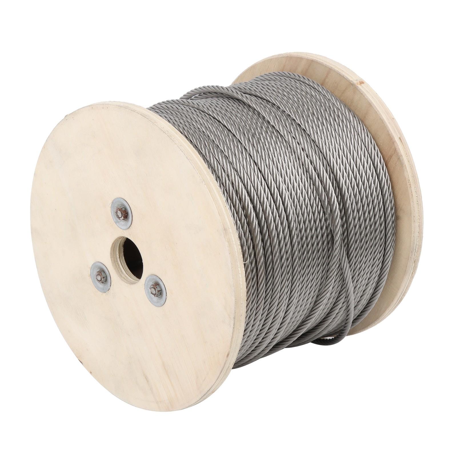 3/16" x 500ft Stainless Steel Cable 7x19 Strands T304 Wire Rope 3700 lbs Load