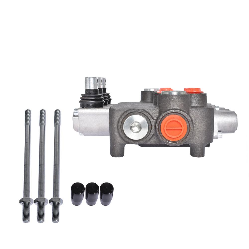 Hydraulic Monoblock 3 Spool 21 GPM Double Acting Control Valve SAE Ports