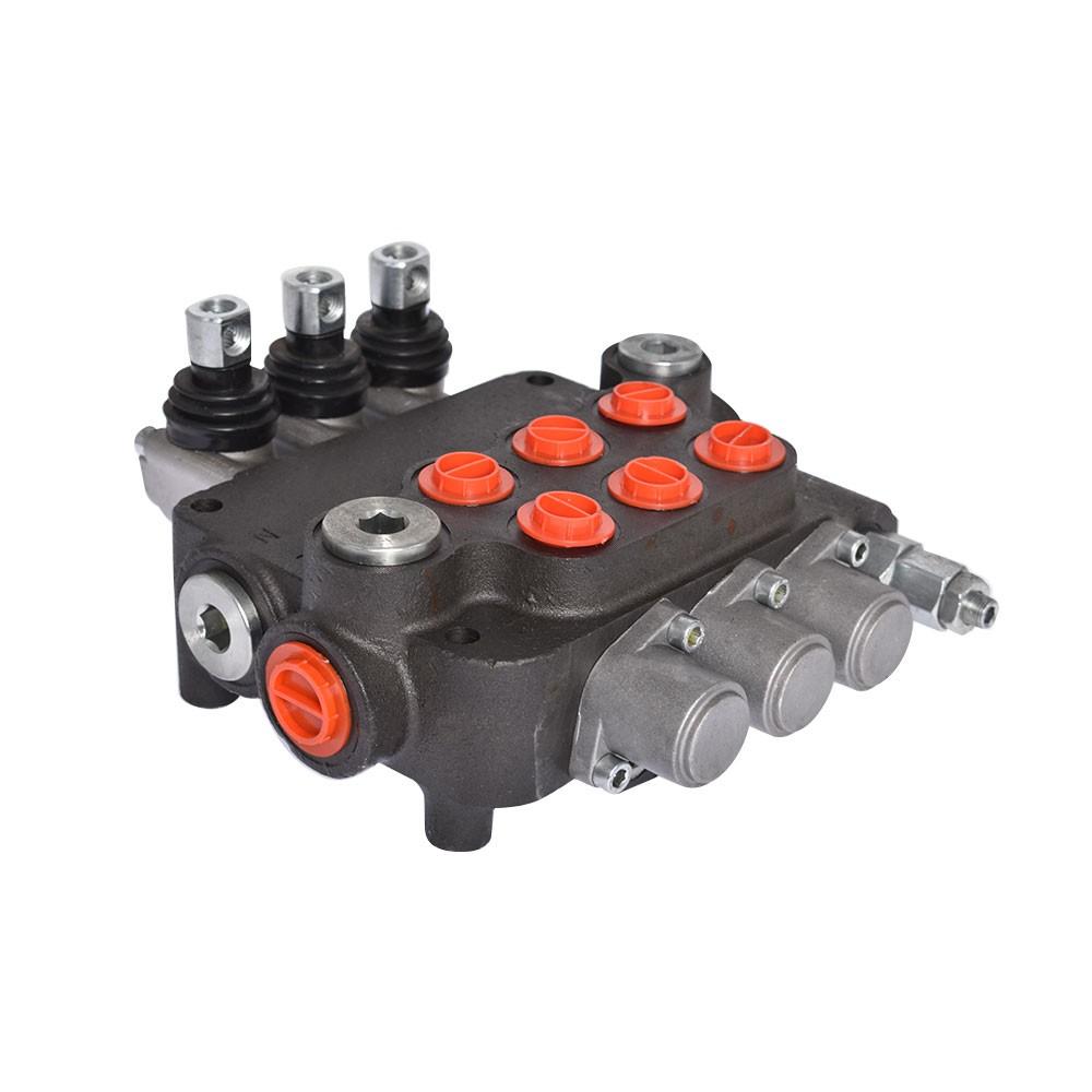Hydraulic Monoblock 3 Spool 21 GPM Double Acting Control Valve SAE Ports