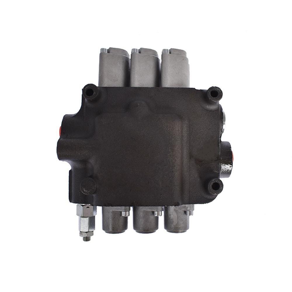 Hydraulic Monoblock 3 Spool 21 GPM Double Acting Control Valve SAE Ports