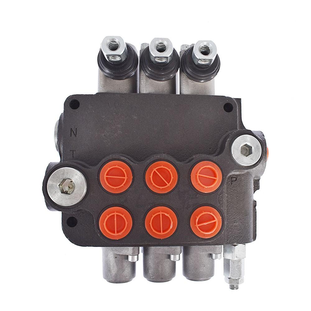 Hydraulic Monoblock 3 Spool 21 GPM Double Acting Control Valve SAE Ports