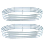 2 Pack 6×3×1 ft Galvanized Raised Garden Beds Outdoor Planter Boxes Metal Oval