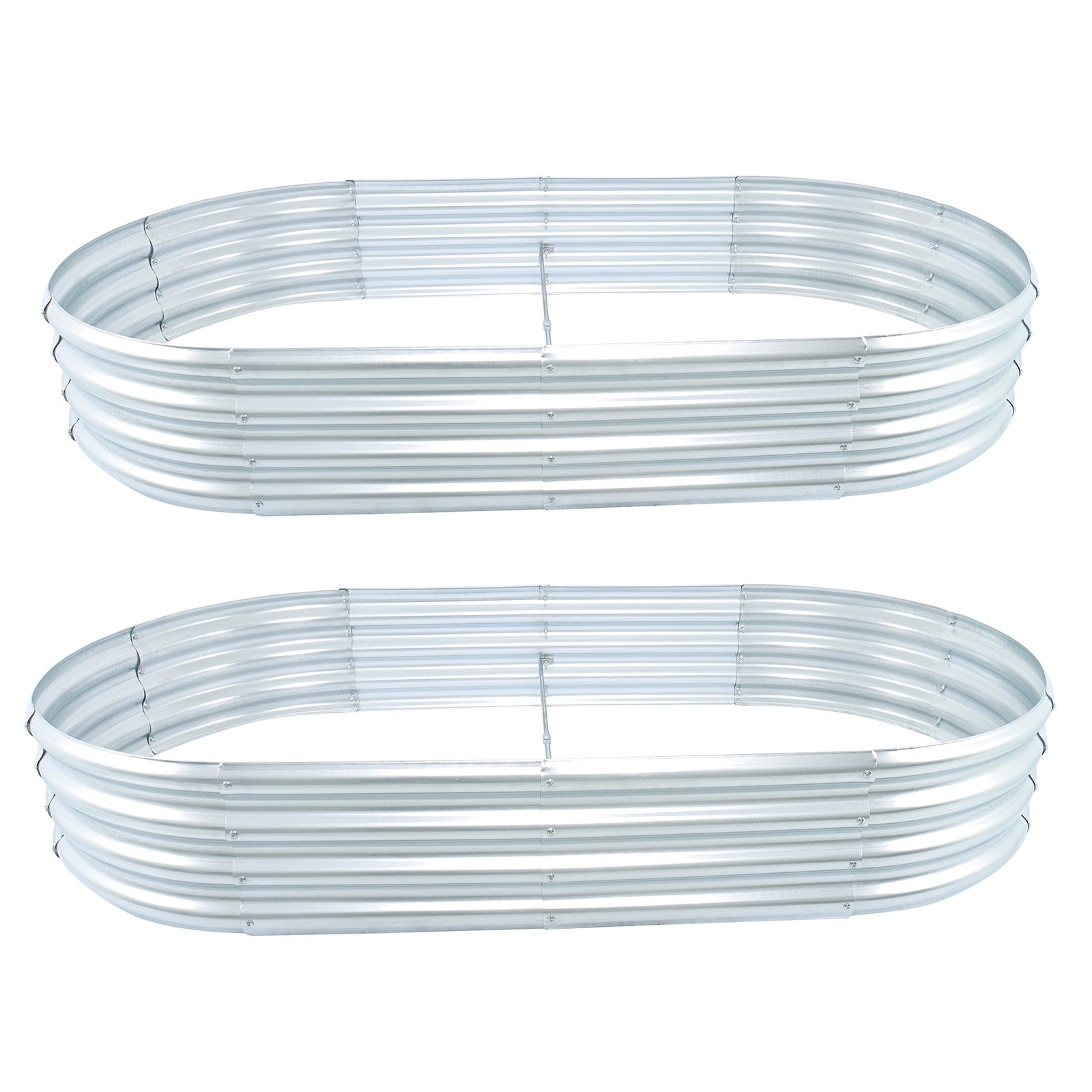 2 Pack 6×3×1 ft Galvanized Raised Garden Beds Outdoor Planter Boxes Metal Oval