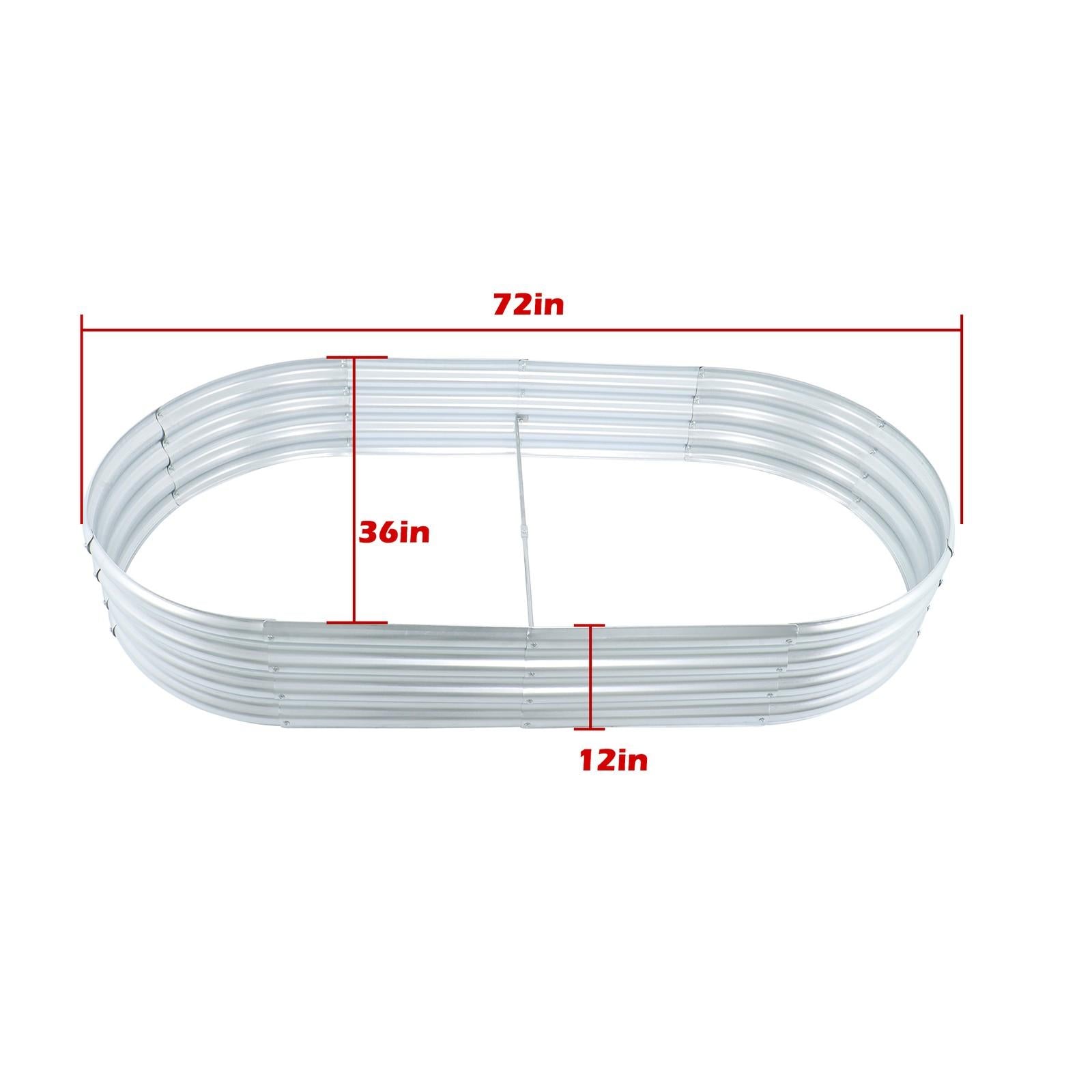 2 Pack 6×3×1 ft Galvanized Raised Garden Beds Outdoor Planter Boxes Metal Oval