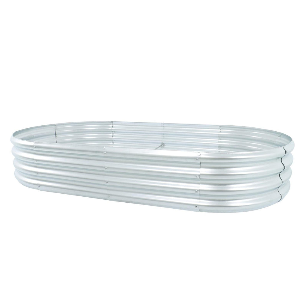 2 Pack 6×3×1 ft Galvanized Raised Garden Beds Outdoor Planter Boxes Metal Oval