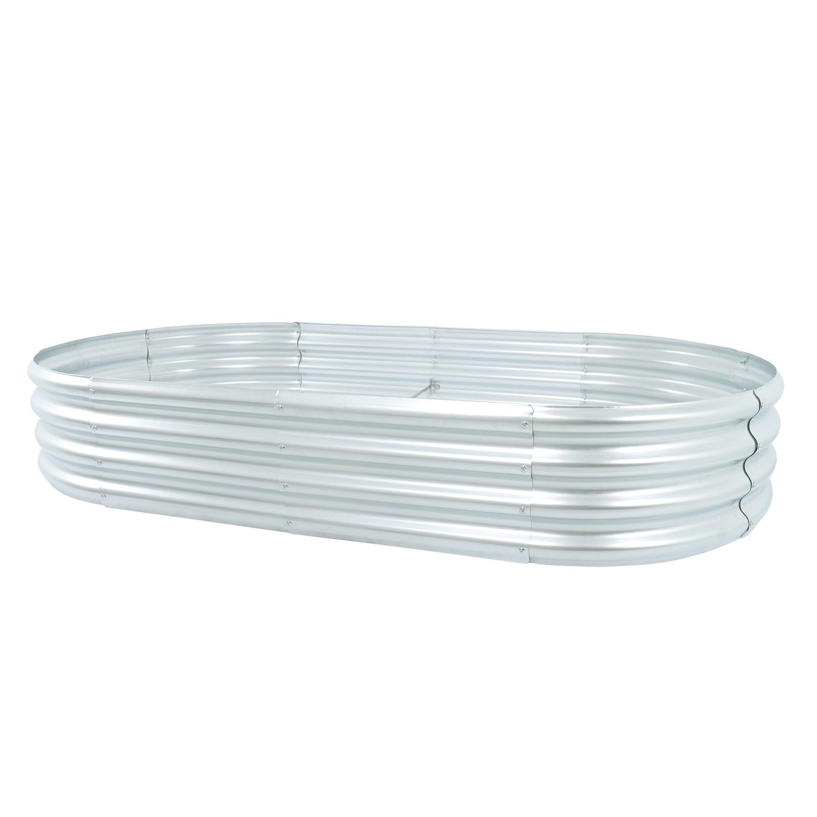 2 Pack 6×3×1 ft Galvanized Raised Garden Beds Outdoor Planter Boxes Metal Oval