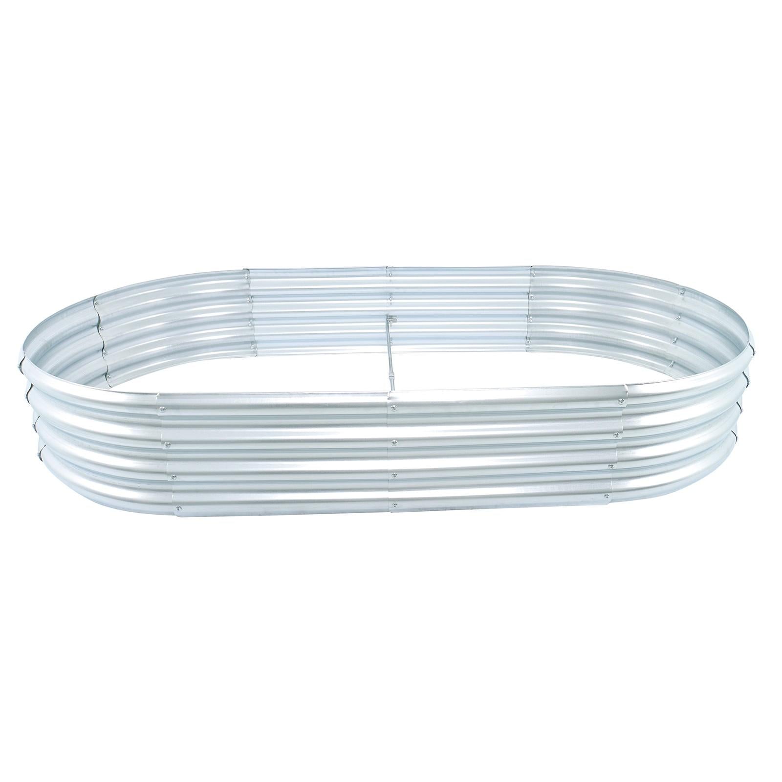 2 Pack 6×3×1 ft Galvanized Raised Garden Beds Outdoor Planter Boxes Metal Oval