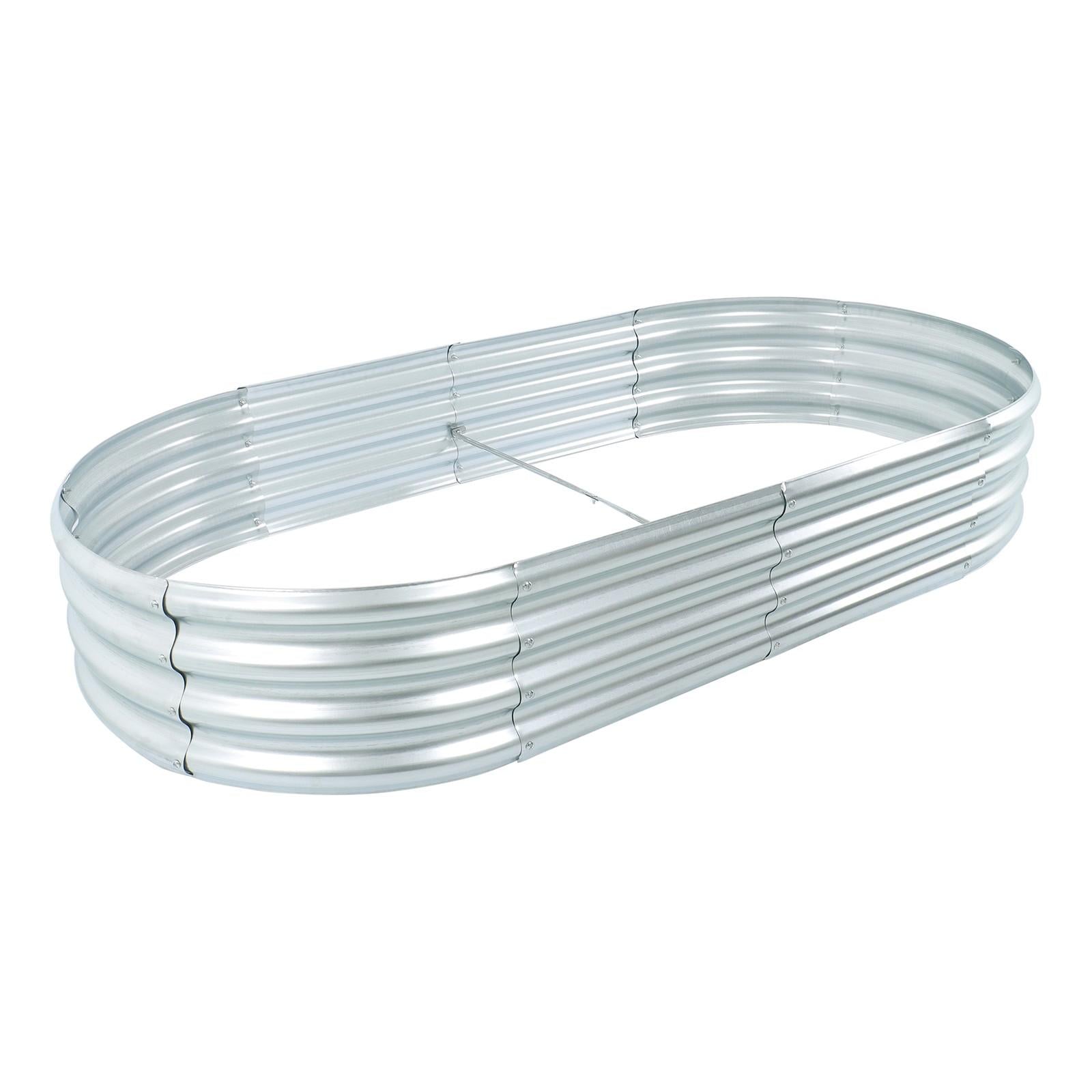 2 Pack 6×3×1 ft Galvanized Raised Garden Beds Outdoor Planter Boxes Metal Oval
