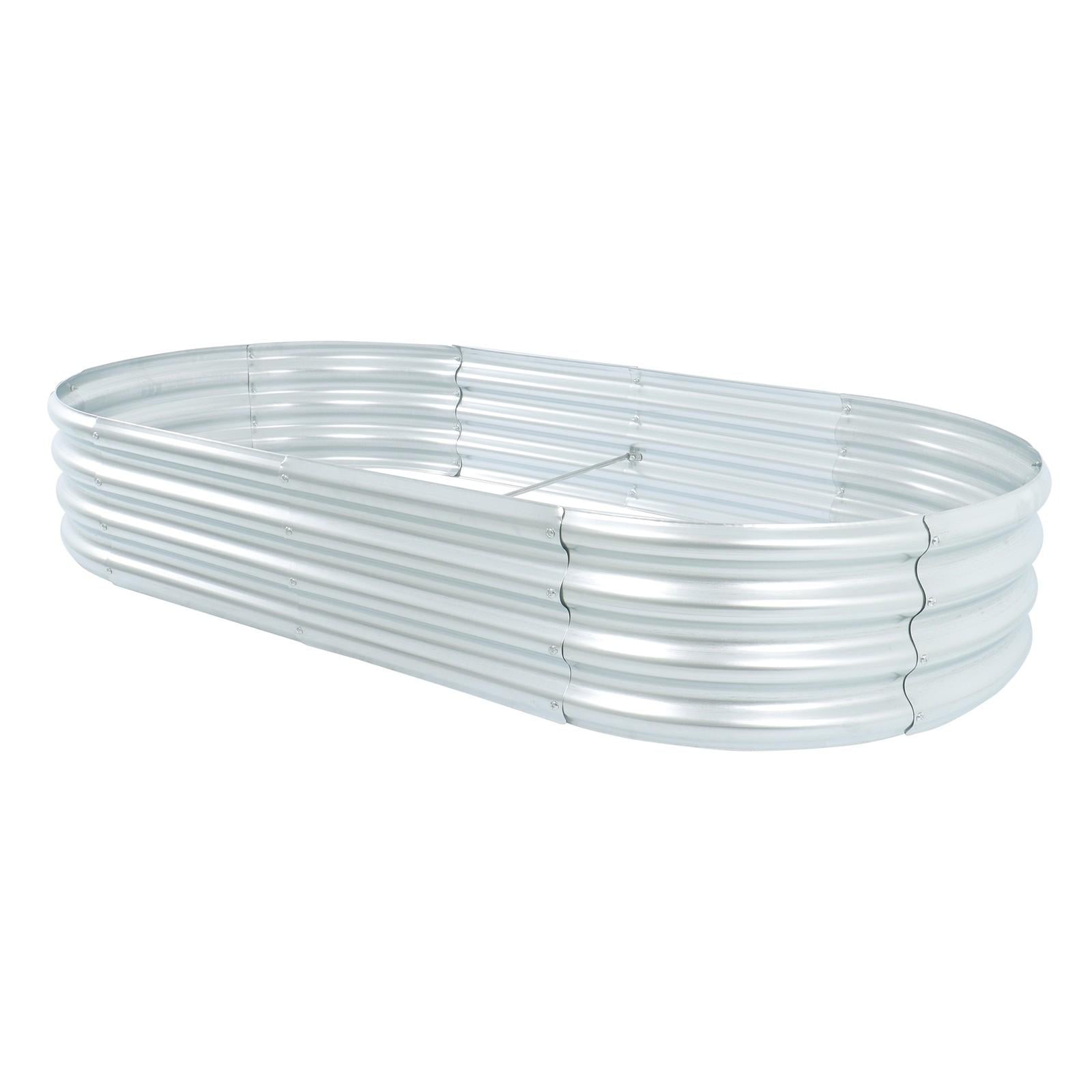 2 Pack 6×3×1 ft Galvanized Raised Garden Beds Outdoor Planter Boxes Metal Oval