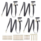 4 PCS 1.5 Inch x 7.5 FT 500LBS Load Retractable Ratchet Straps with J-Hooks
