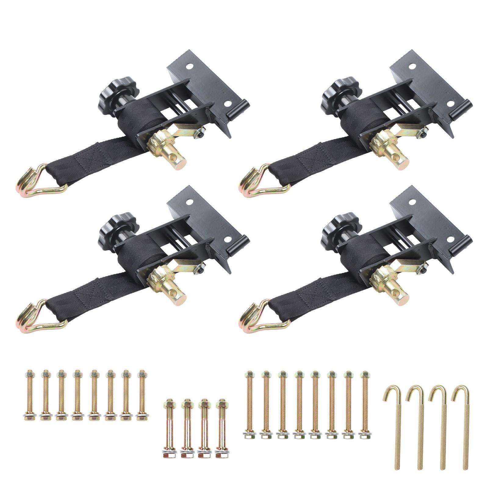 4 PCS 1.5 Inch x 7.5 FT 500LBS Load Retractable Ratchet Straps with J-Hooks