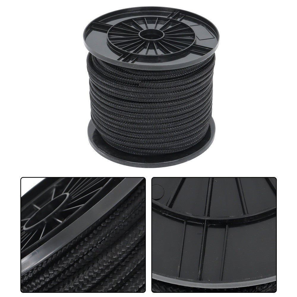 3/8 Inch Nylon Rope 250 Foot Spool 100% Nylon Solid Braid Rope Dyeable Black