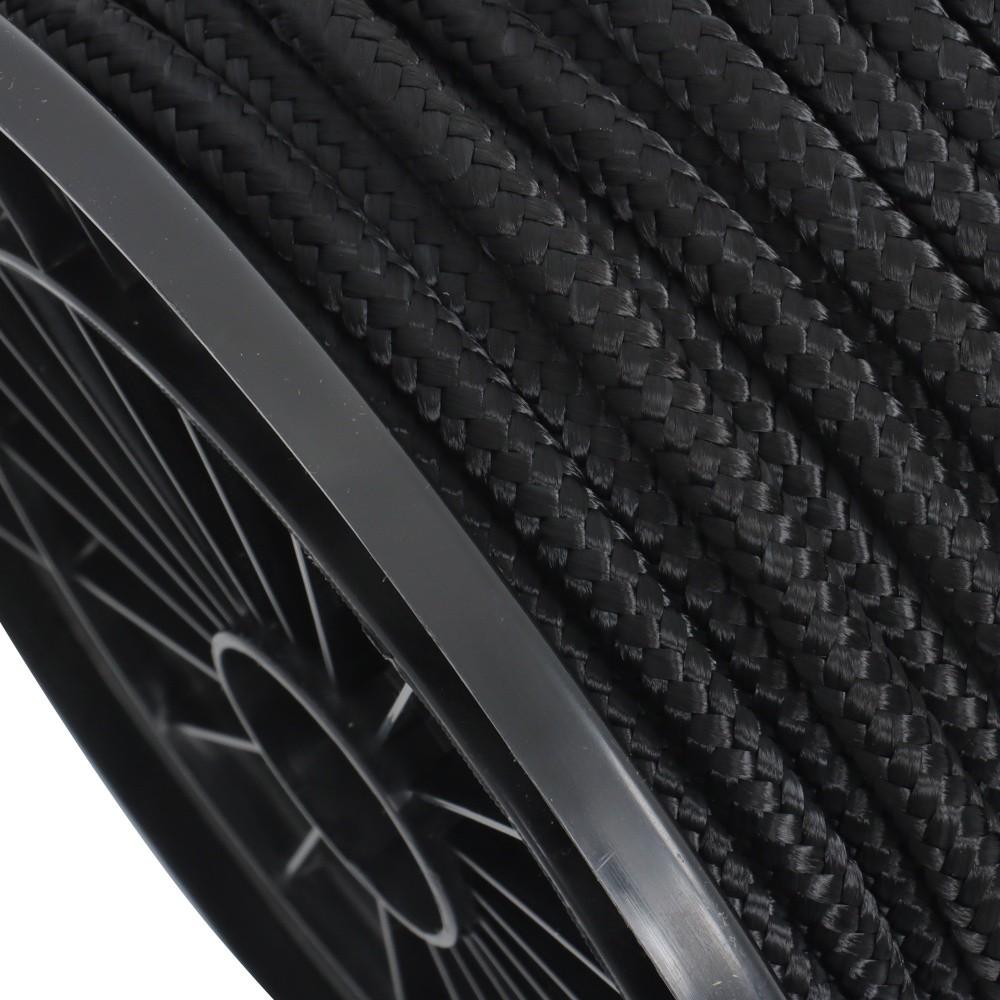 3/8 Inch Nylon Rope 250 Foot Spool 100% Nylon Solid Braid Rope Dyeable Black