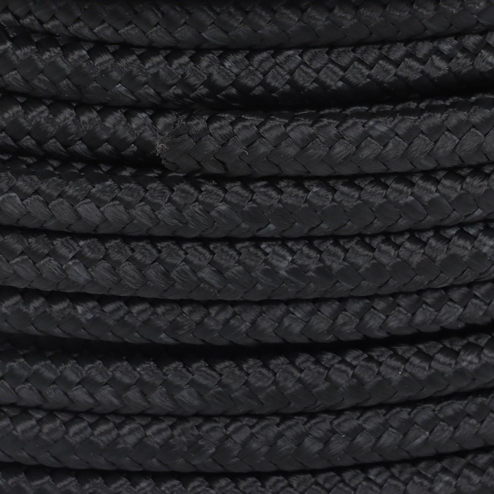 3/8 Inch Nylon Rope 250 Foot Spool 100% Nylon Solid Braid Rope Dyeable Black
