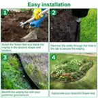 66FT 4" Garden Landscape Edging No Dig Lawn Edging Border With 60 6-In Spikes