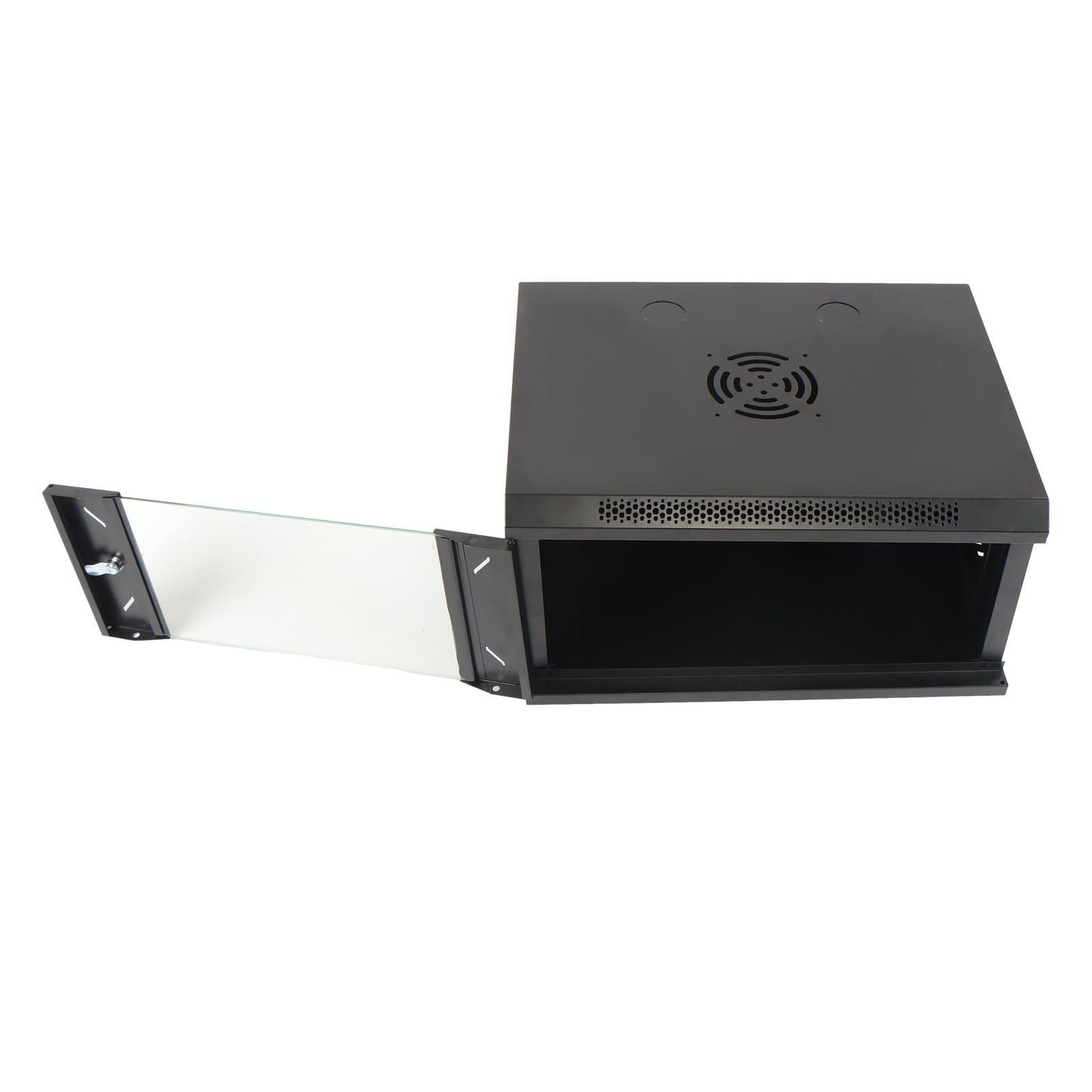 6U Wall Cabinet for Data Center, Office - 15.5" Deep, Secure Locking Glass Door