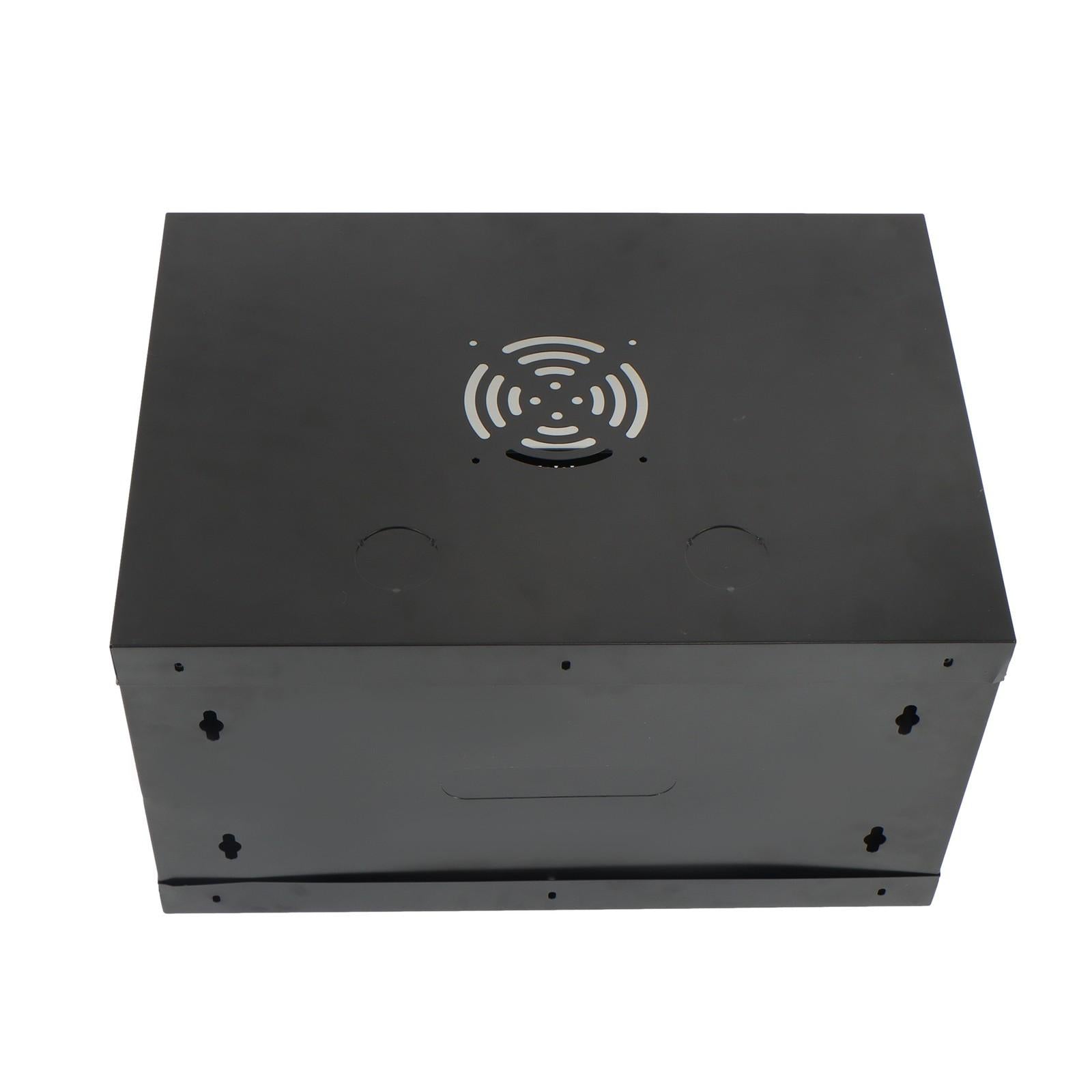 6U Wall Cabinet for Data Center, Office - 15.5" Deep, Secure Locking Glass Door