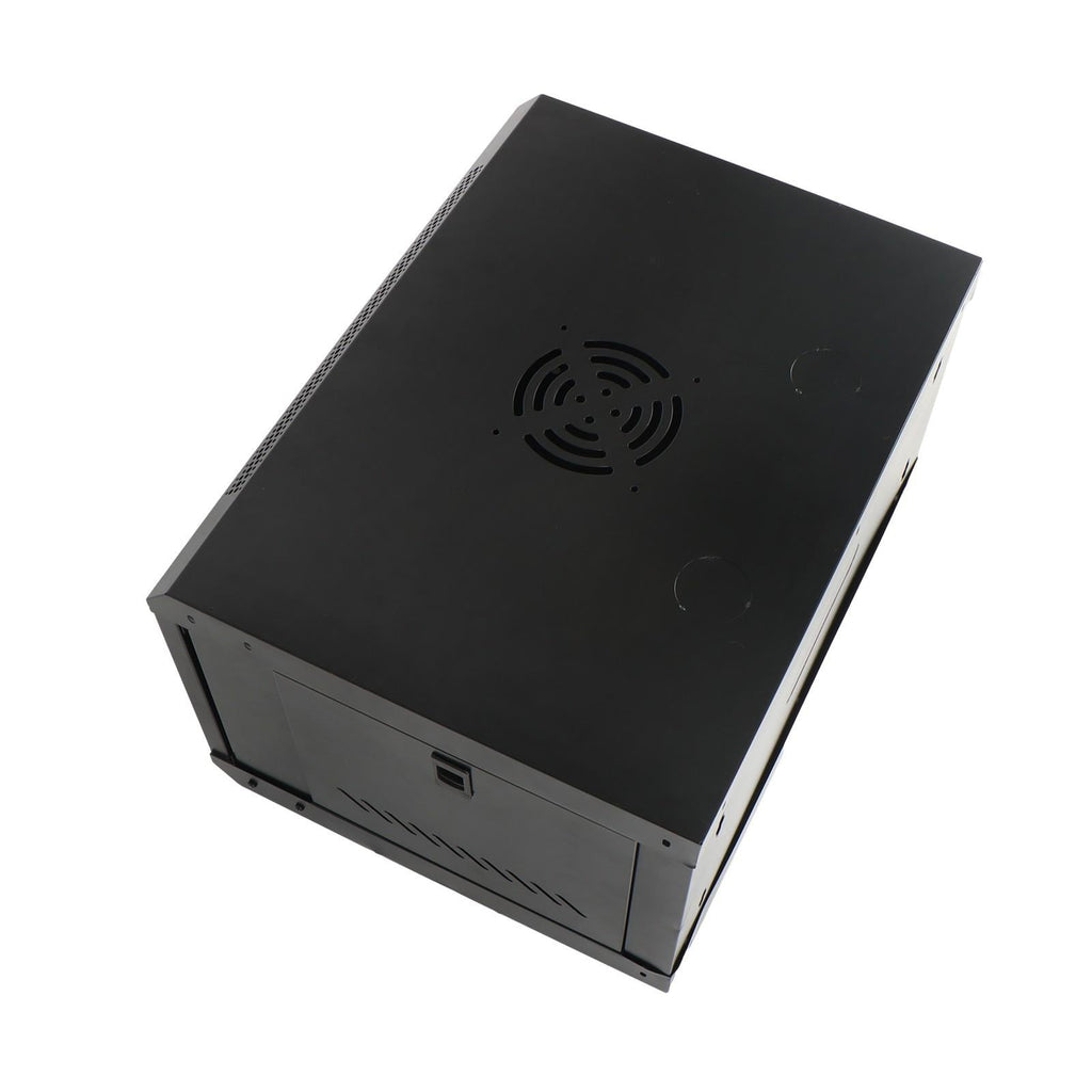 6U Wall Cabinet for Data Center, Office - 15.5" Deep, Secure Locking Glass Door