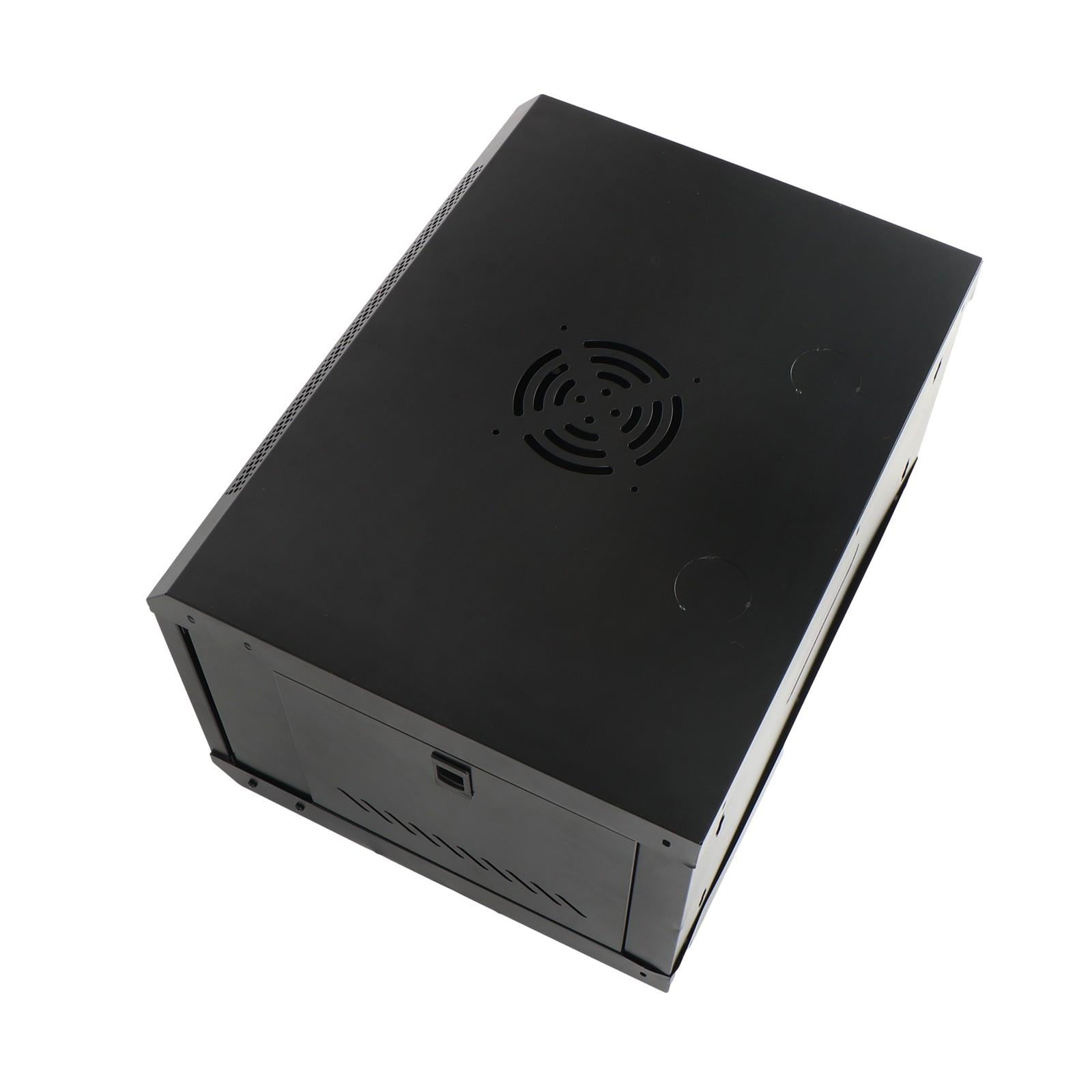 6U Wall Cabinet for Data Center, Office - 15.5" Deep, Secure Locking Glass Door