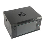 6U Wall Cabinet for Data Center, Office - 15.5" Deep, Secure Locking Glass Door