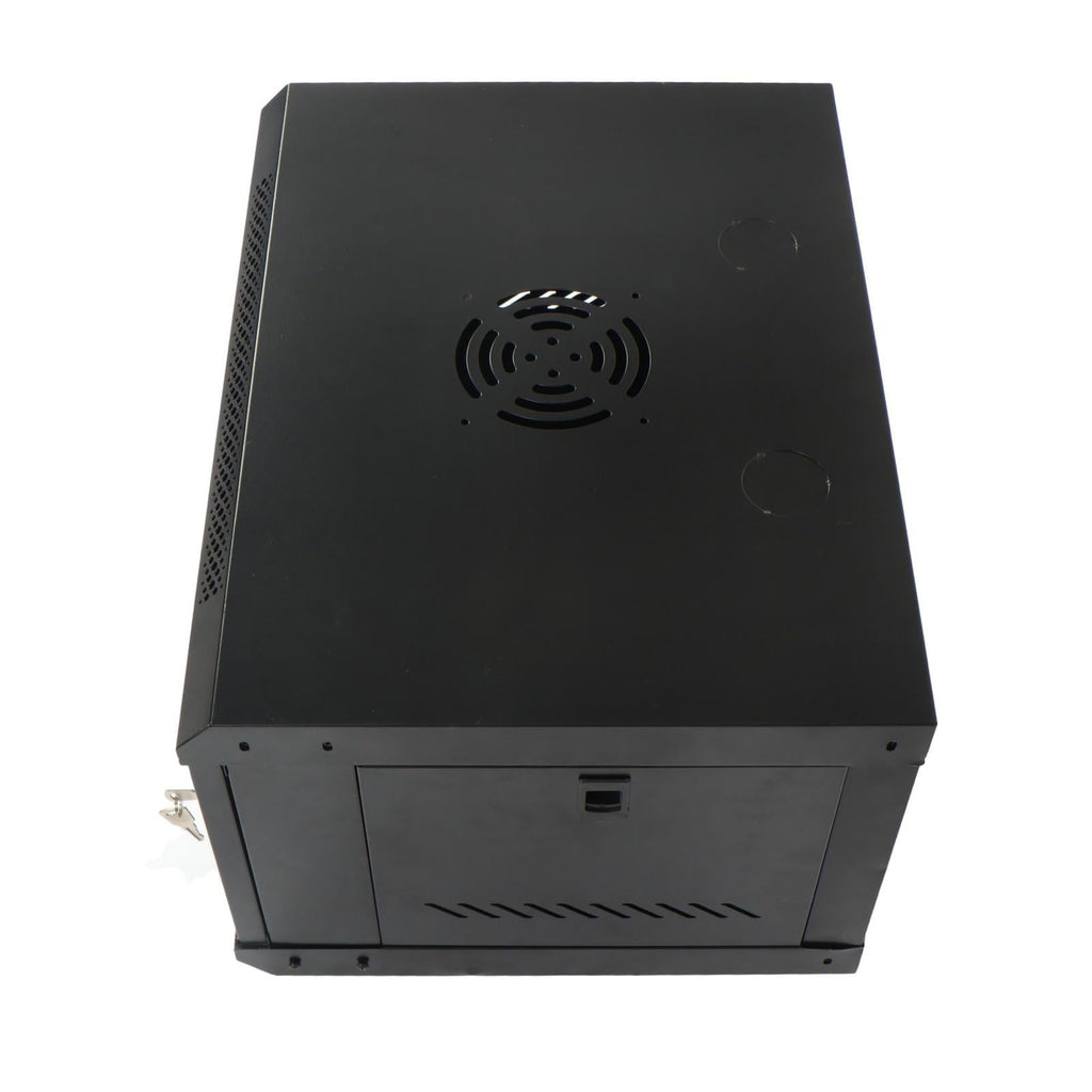 6U Wall Cabinet for Data Center, Office - 15.5" Deep, Secure Locking Glass Door